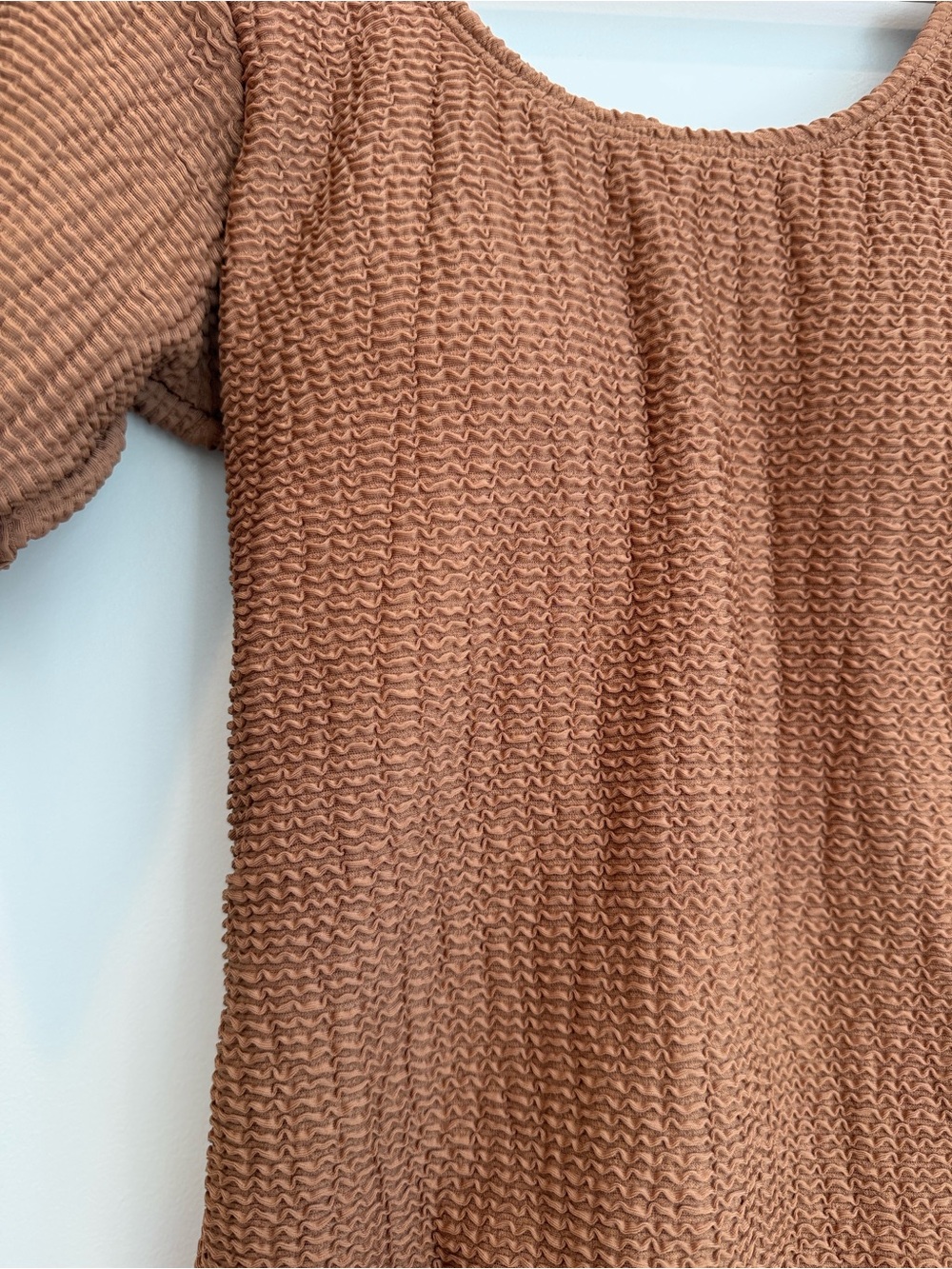 SHEIN Rust Textured Scoop One-Piece Swimsuit - Picture 3 of 4